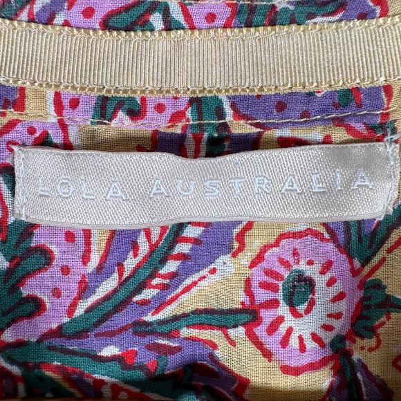 Lola Australia Pacific Dress Malta Pink Yellow Floral Boho Midi XS - Picture 4 of 15